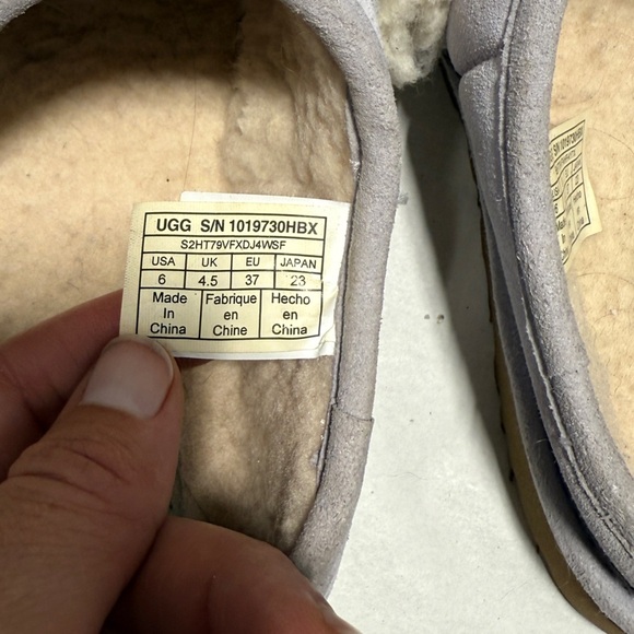 UGG Shearling SLIDE Sz 6 Lilac - Picture 7 of 16